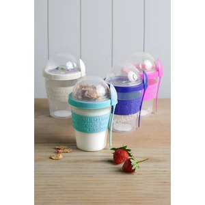 4 Adet Kapaklı Kaşıklı Hazırla ve Çık Meyveli Yoğurt Kabı | Yemek Saklama Kabı  7167661