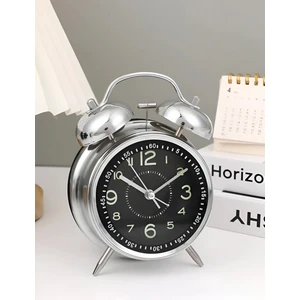 Büyük Boy Işıklı Fosforlu Masa Saati - Metal Çalar Saat  7178491