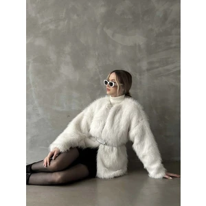 Cepli ve Astarlı Uzun Kürk Kaban/ Mont-Yaka Kancalı