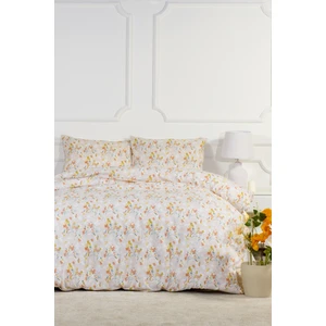 Floret Nevresim Takımı Çift Kişilik Fitted Lastikli (200x220 cm) Ekru