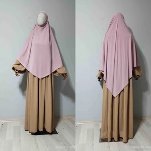 Maksi Boy Sandy Sufle Khimar Hazır Hijab Eşarp Pembe