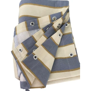 Ceylan Home Balkon Perdesi Kuş Gözü Ölçü Seçenekli Gri Krem Çizgili