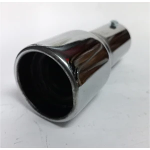 5.1 Cm. Antipas Iç Kaplamalı Sök / Tak Vidalı Yuvarlak Sessiz Nikelaj Egzoz Eksoz Ucu