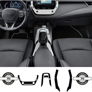 Toyota Corolla Uyumlu Klima Gösterge Vites Etrafı ve Kolçak Altı Piano Black Tpu Koruyucu