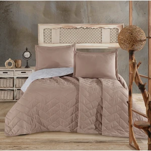 Microfiber Tek Kişilik Yatak Örtüsü Seti Bej