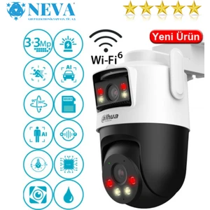 WPT1339DD-SW-3E2-PV 3mp+3mp Çift Kameralı H265+ Wifi Sesli Konuşmalı Akıllı Ip Pt Kamera