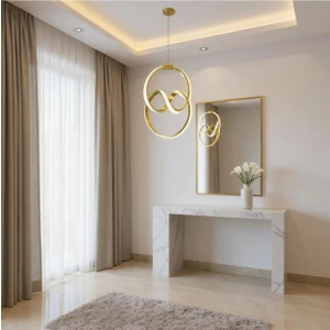 Yakut Gold Kasa Sarkıt Ledli Avize