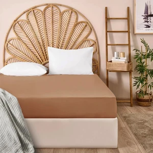 Soft Basic Tek Kişilik Lastikli Çarşaf - Karamel - 100X200 cm
