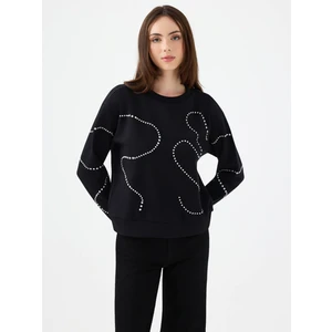 Regular Fit Siyah Kadın Sweatshirt LF2040682