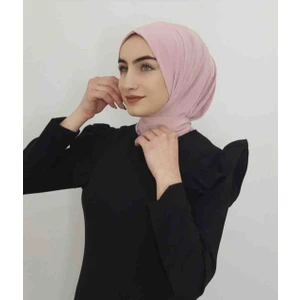 Çıtçıtlı Pratik Hazır Hijab Eşarp Pembe