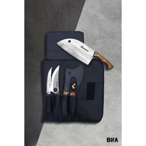 5 Parça Kamp Bıçağı Viking Almazan Sunum Avcı Takım Kamp Çakısı Çantalı Bıçak Seti