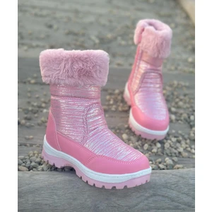 Kürk Detaylı Çocuk Bot, Su Geçirmez Kız Çocuk Bot