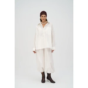 Velora Ekru Poplin Şalvar Pantolon