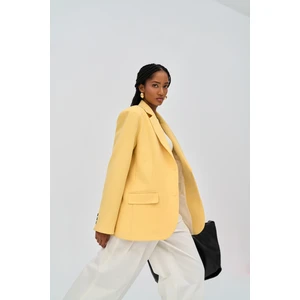 Emma Dikiş Detaylı Sarı Blazer