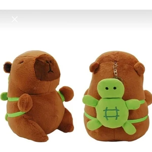 Capybara Yeşil Sulufet Peluş Anahtarlık