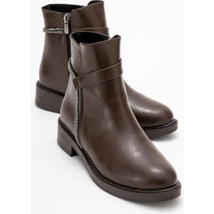 Taşlı Sade Bot KAHVE CİLT