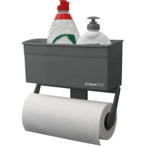 Eurotrail Vantuzlu Kağıt Havlu Tutucu ve Saklama Kutusu - Charcoal