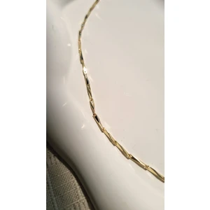 Premium Paslanmaz Çelik 14K Altın Kaplama Gold Kırık Zincir (60CM)