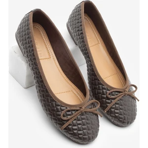 Kadın Fiyonk Detaylı Günlük Babet Monit Kahve