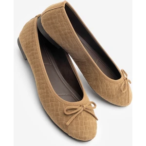 Kadın Fiyonk Detaylı Günlük Babet Monit Taba Süet