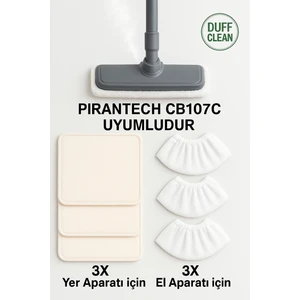 Pirantech CB107 C Buharlı Temizlik Makinesi Uyumlu Yedek Mikrofiber Bez Seti