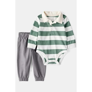 Erkek Bebek Ekru Body Pantolon