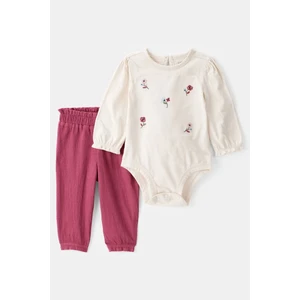 Kız Bebek Pembe Body Pantolon