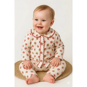 Kız Bebekler Için Baskılı Alt Üst Takım (0-3) AY