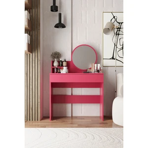 Harmony Tek Çekmeceli Makyaj Masası (Yuvarlak Aynalı)