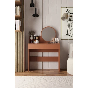 Harmony Tek Çekmeceli Makyaj Masası (Yuvarlak Aynalı)