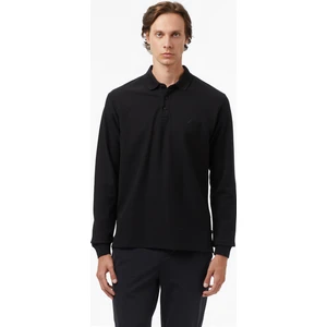 Erkek Siyah Classic Fit Uzun Kollu Polo Yaka T-Shirt K57351T.0TB