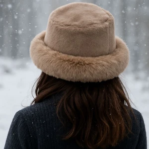 Kadın Kışlık Peluş Şapka – Tesettüre Uygun, Sıcak Tutan (60-62 Cm)