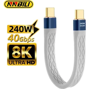 NNBILI Thunderbolt 4  240W 40gbps 8K+4K Type-C To Type-C Usb 4.0 Şarj ve Data Kablosu Ce Lisanslı Sertifikalı