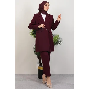 Blazer Ceket Takım Mürdüm