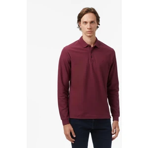 Erkek Bordo Classic Fit Uzun Kollu Polo Yaka T-Shirt K57351T.6BY