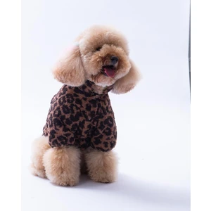 Sri Lanka Ceket Kahverengi Leopar Desenli Batik Kedi Köpek Ceketi Kedi Köpek Kıyafeti Kedi Köpek Elbisesi