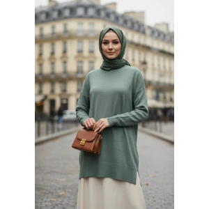 Mint Tesettür Triko  Kazak Tunik 17203MINT