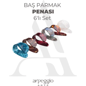 Arpeggio Arte Baş Parmak Penası 6’lı Set – Karışık Renk | Thumb Pick | Gitar ve Ukulele Için Uyumlu!