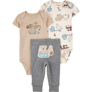 Erkek Bebek Ekru 3lü Set
