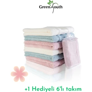 Green Youth - Bambu 6'lı Lüks El ve Yüz Havlusu Seti +1 Hediye – Yüksek Emici, Doğal ve Antibakteryel 85*50