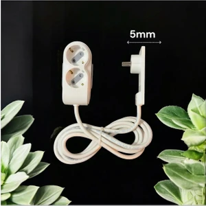 Dar Alan Uyumlu Noki 3 M 2’li Ince Fişli Uzatma Kablosu – Beyaz, Klemensli, Güvenlik Korumalı