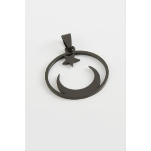 Ay Yıldız Çelik Kolye Ucu 3 cm