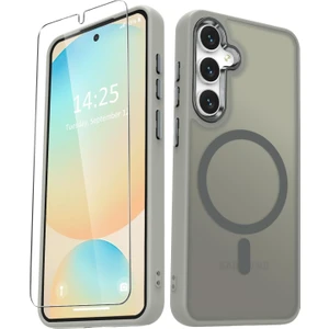 Samsung Galaxy S24 Uyumlu Ekran Koruyuculu Kılıf Magsafe Sarj Destekli Kamera Çıkıntılı Mat Kapak