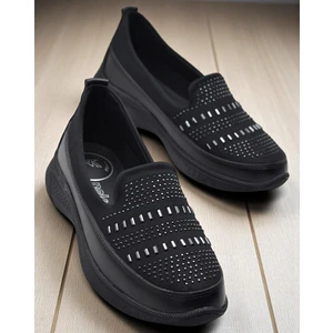 102 Streçli Taşlı Ortopedik Taban Günlük Kadın Ayakkabı Babet Casual Günlük Ayakkabı