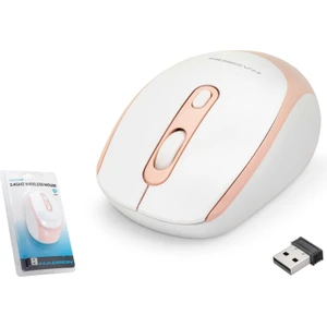 HADRON HDX3406R Kablosuz Mouse 800/1600 DPI Beyaz Pembe 2.4GHz USB Nano Alıcılı