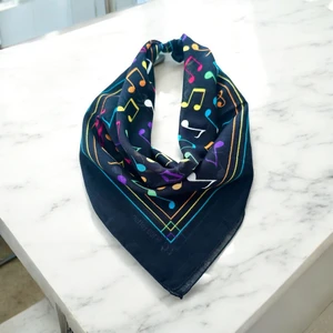 Kadın %100 Koton Notalı Bandana