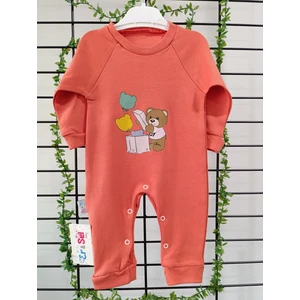 Erselbaby Bebek Pamuklu Ayıcık Baskılı Tulum - Uzun Kollu ve Rahat