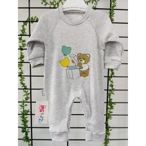 Erselbaby Bebek Pamuklu Ayıcık Baskılı Tulum - Uzun Kollu ve Rahat