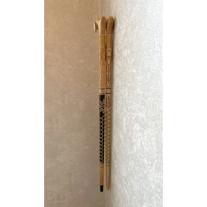 Desenli Ahşap Baston Ikili Set Stick