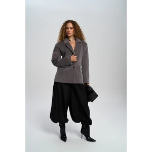 Kaela Bel Oturmalı Gri Blazer
